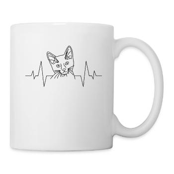 Cat Cat Face Heartbeat - Mug - white - Right