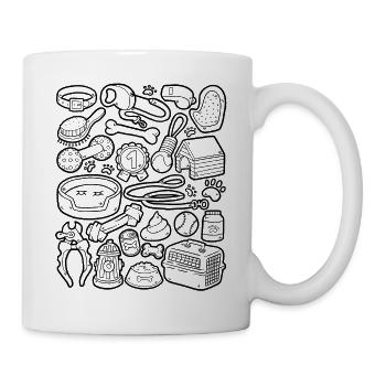 Dog Care Doodles Dog Pet Leash Food - Mug - white - Right