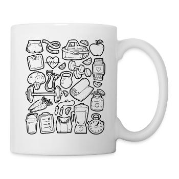 Diet Doodles Weight Loss Weight Fitness Calories - Mug - white - Right