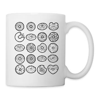 Donut Doodles Doughnut Streusel Süßigkeit - Tasse - Weiß - Rechts