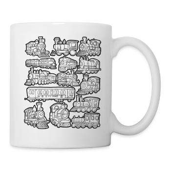 Train Doodles Locomotive Railway Locomotive Tracks Railway - Mug - white - Right