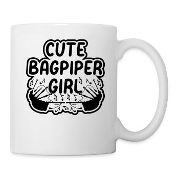 Cute Bagpiper Girl Bagpiper Music Player Bagpipe P - Tasse - Weiß - Rechts
