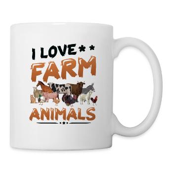 J’aime les animaux de la ferme, la ferme des enfants - Mug blanc - blanc - Droite