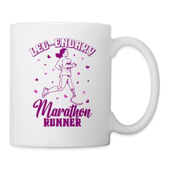 Legendary marathon runner - prosthetic leg - Mug - white - Right