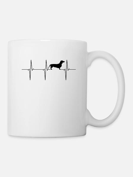 Dackel EKG - Tasse - Weiß