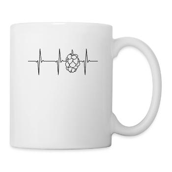 Hops ECG heartbeat - Mug - white - Right