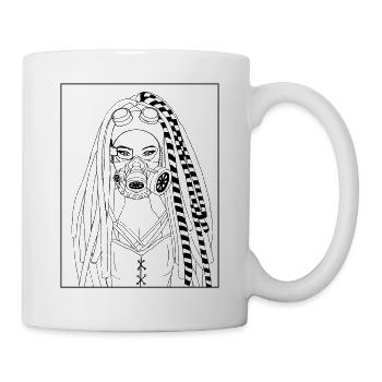 Cyber Aesthetic Anime Girl Cyber Goth - Tasse - Weiß - Rechts