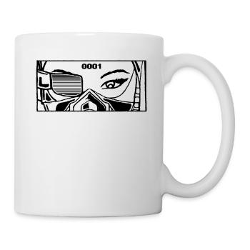 Cyber Aesthetic Anime Girl Eyes Cyber Goth - Tasse - Weiß - Rechts