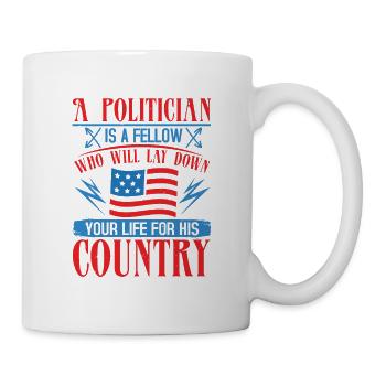 UN POLITICIEN EST UN COMPAGNON DE VOTRE VIE POUR SON PAYS - Mug blanc - blanc - Droite