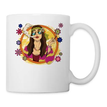 60s 70s Costume Groovy Hippie - Mug blanc - blanc - Droite