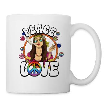 60s 70s Costume Peace Love Hippie - Mug - white - Right