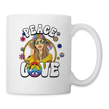 60s 70s Costume Peace Love Hippie - Mug - white - Right