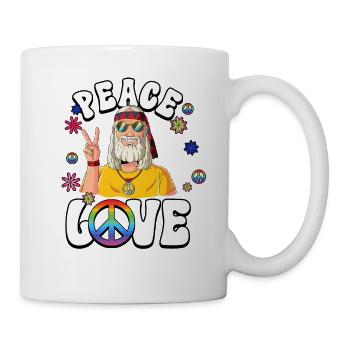 60s 70s Costume Peace Love Hippie - Mug - white - Right