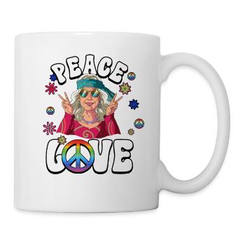 60s 70s Costume Peace Love Hippie - Mug - white - Right