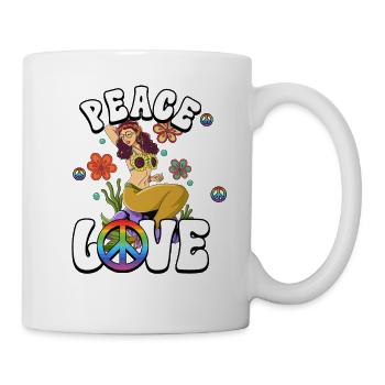 années 60 70 Costume Paix Amour Hippie - Mug blanc - blanc - Droite