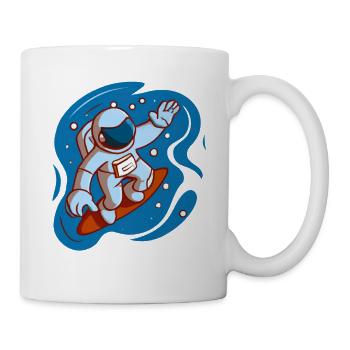 Astronautensurfen im Weltraum - Tasse - Weiß - Rechts