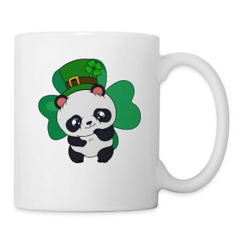 St. Patrick's Day Panda with St. Patrick's Hat - Tasse - Weiß - Rechts