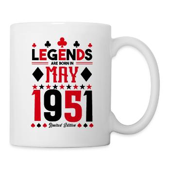 cadeau d'anniversaire Mai 1951. jeux de carte .May - Mug blanc - blanc - Droite