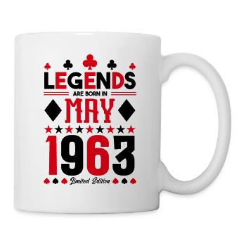 cadeau d'anniversaire Mai 1963. jeux de carte .May - Mug blanc - blanc - Droite