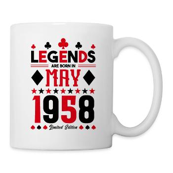 cadeau d'anniversaire Mai 1958. jeux de carte .May - Mug blanc - blanc - Droite