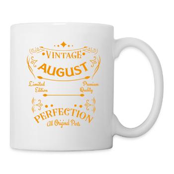 Vintage Flourish Cadeau Anniversaire Août 2008 - Mug blanc - blanc - Droite