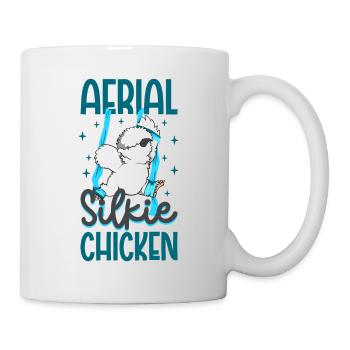Yoga Aérien sur Soie - Poulet Silkie Aérien - Mug blanc - blanc - Droite