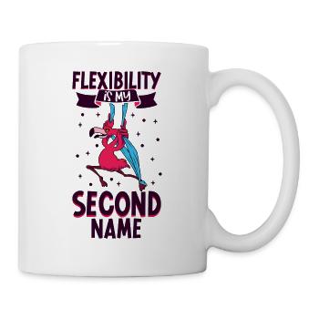 Flamingo beim Aerial Silks - Tasse - Weiß - Rechts