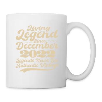 Es war einmal eine Legende. Dezember 2022 Geburts - Tasse - Weiß - Rechts