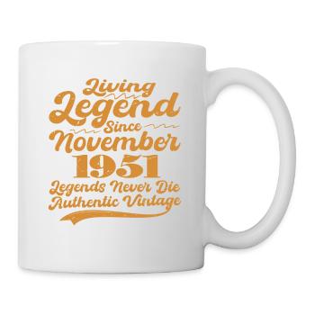 Es war einmal eine Legende. November 1951 Geburts - Tasse - Weiß - Rechts