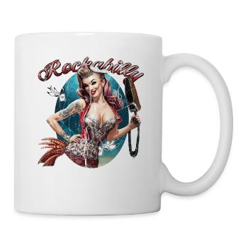 Vintage Rockabilly Girl - Mug blanc - blanc - Droite