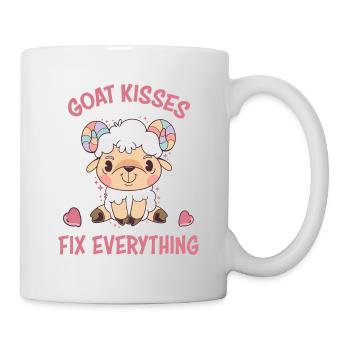 Spreading Love Laughter Goat Kisses Fix Everything - Tasse - Weiß - Rechts