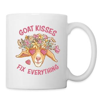 Spreading Love Laughter Goat Kisses Fix Everything - Tasse - Weiß - Rechts