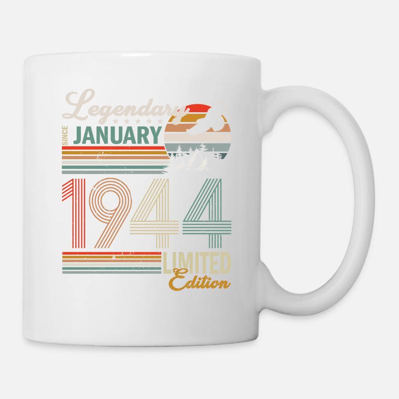 Cadeau d’anniversaire né en janvier 1944 - Mug blanc - blanc