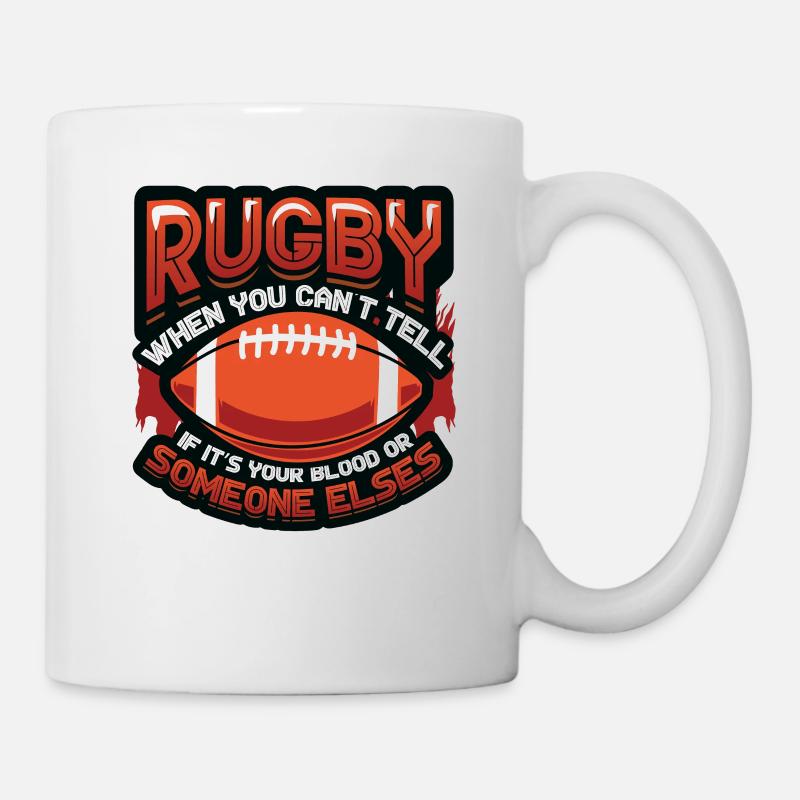 Drôle de joueur de rugby - Mug blanc - blanc
