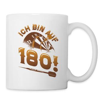 Ich Bin Auf 180, Dartspieler - Tasse - Weiß - Rechts