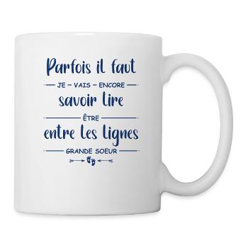 je vais être encore grande soeur - Mug blanc - blanc - Droite
