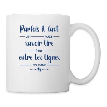 je vais être cousine - Mug blanc - blanc - Droite