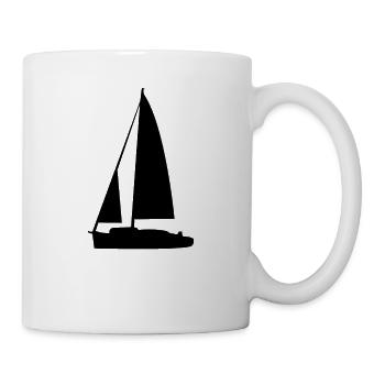Sailing Boat Silhouette - Mug - white - Right