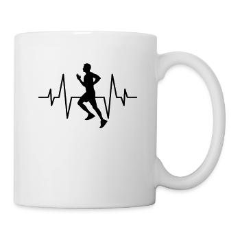 Jogging Jogger heartbeat - Mug - white - Right