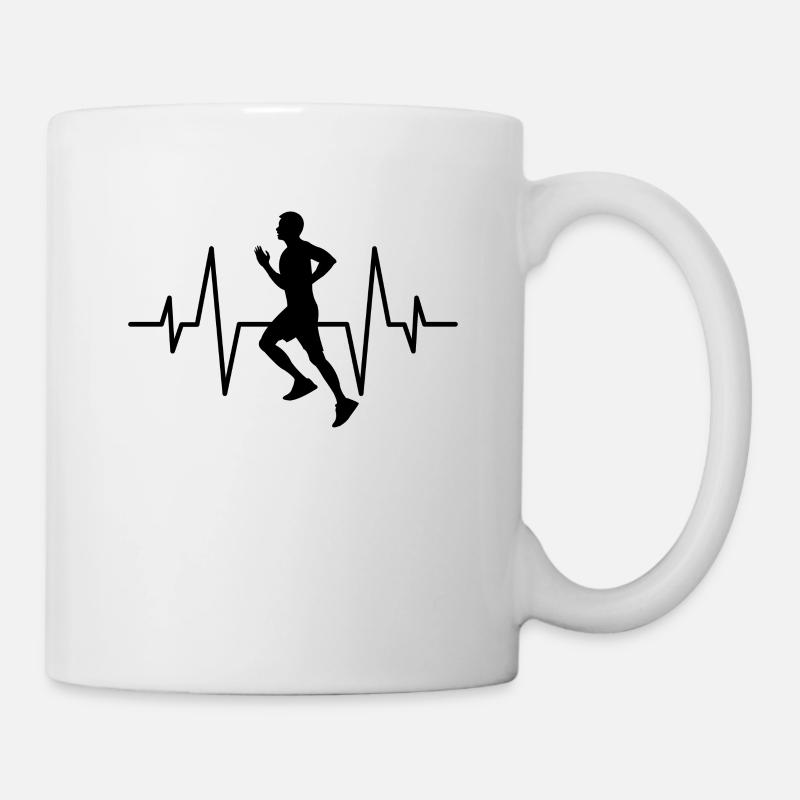 Joggen Jogger Herzschlag - Tasse - Weiß