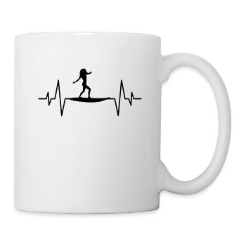 Surfen Surferin Herzschlag - Tasse - Weiß - Rechts
