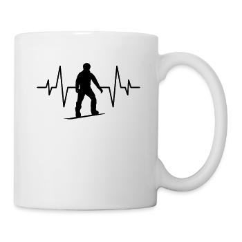 Snowboard heartbeat - Mug - white - Right