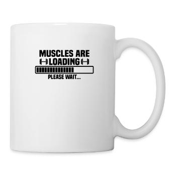 Muscles are loading – please wait – bitte warten - Tasse - Weiß - Rechts