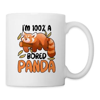 Roter Panda Gelangweilt Niedliches Tier Faulenzer - Tasse - Weiß - Rechts