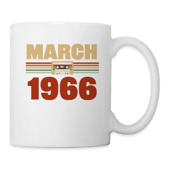 57. Geburtstag März Jahrgang 1966 Geschenkidee - Tasse - Weiß - Rechts