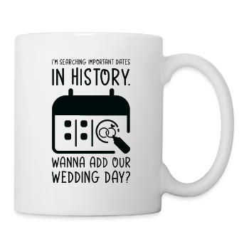 Wedding Day Pick Up Lines Couple Romantic Heart - Mug - white - Right