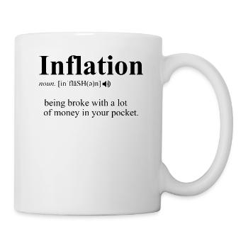Inflation Définition Drôle de blague sarcastique Humour - Mug blanc - blanc - Droite