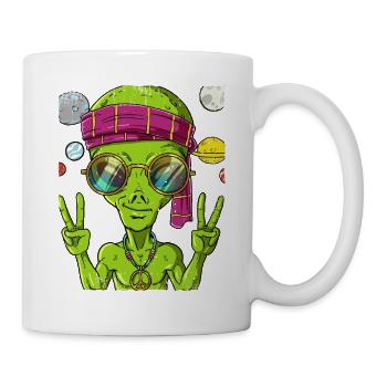 Space Alien Hippie Psychedelic - Mug - white - Right