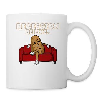 La récession soit comme un canapé de patate cool jeu de mots sarcastique - Mug blanc - blanc - Droite