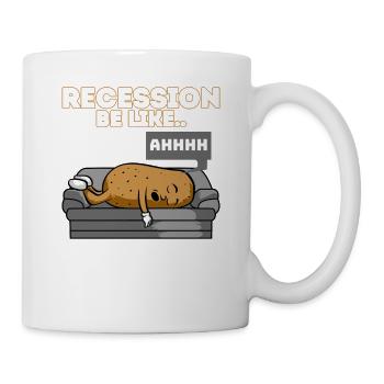 Récession Être comme de l’humour Patate Canapé Sarcastique - Mug blanc - blanc - Droite